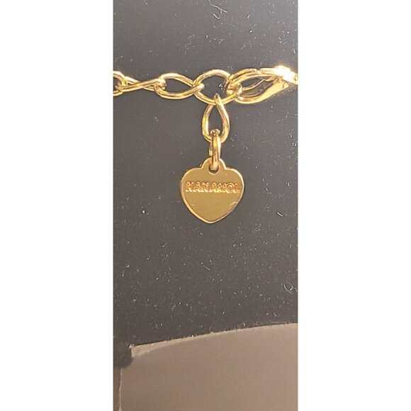 NAKAMOL Anthropology Blue Purple Raw Crystal and Gold Bead Necklace 18"-20.5" - Picture 8 of 9